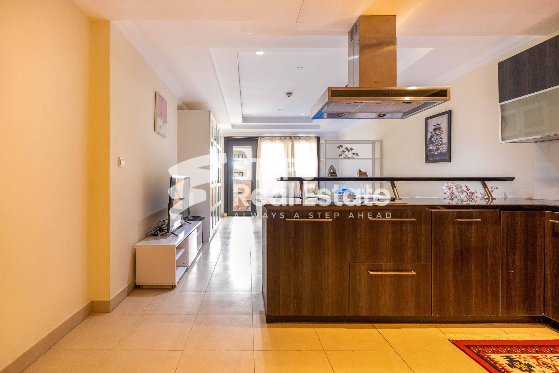 Furnished Studio Rental with Balcony in The Pearl