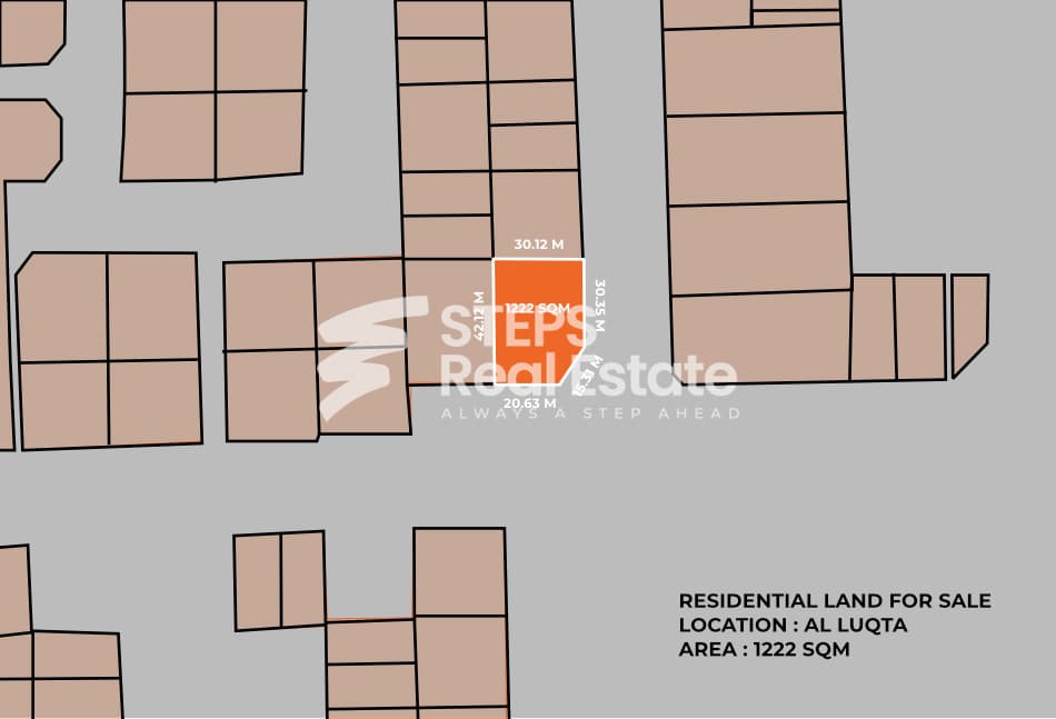 Corner Residential Villa Plot in Al Luqta for Sale