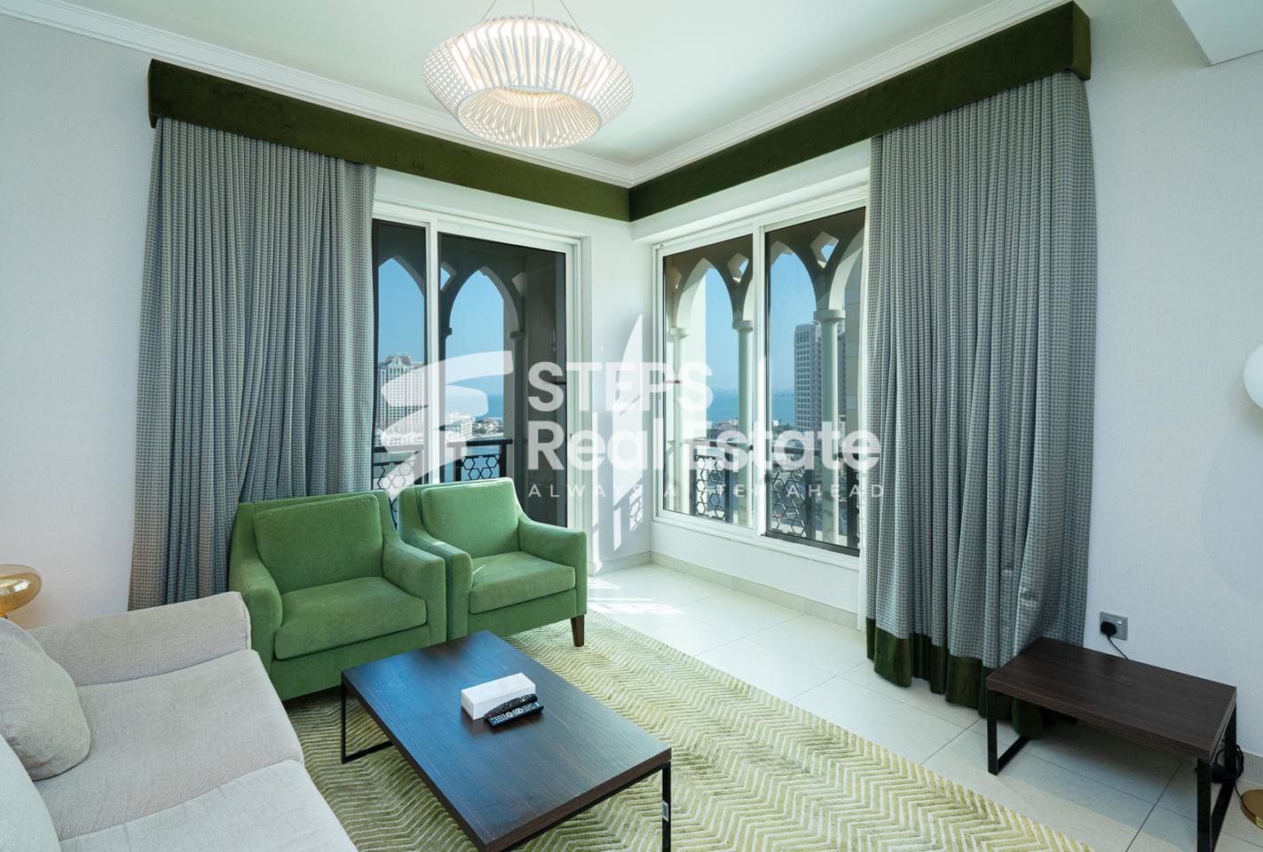 Furnished Sea View Apartment with Balcony, Gym