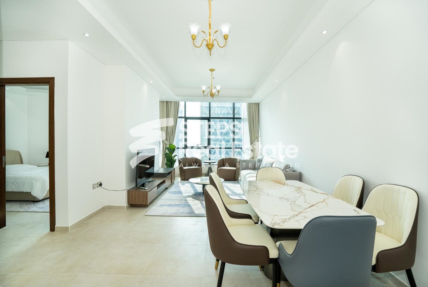 Modern Furnished Apartment with City View Balcony