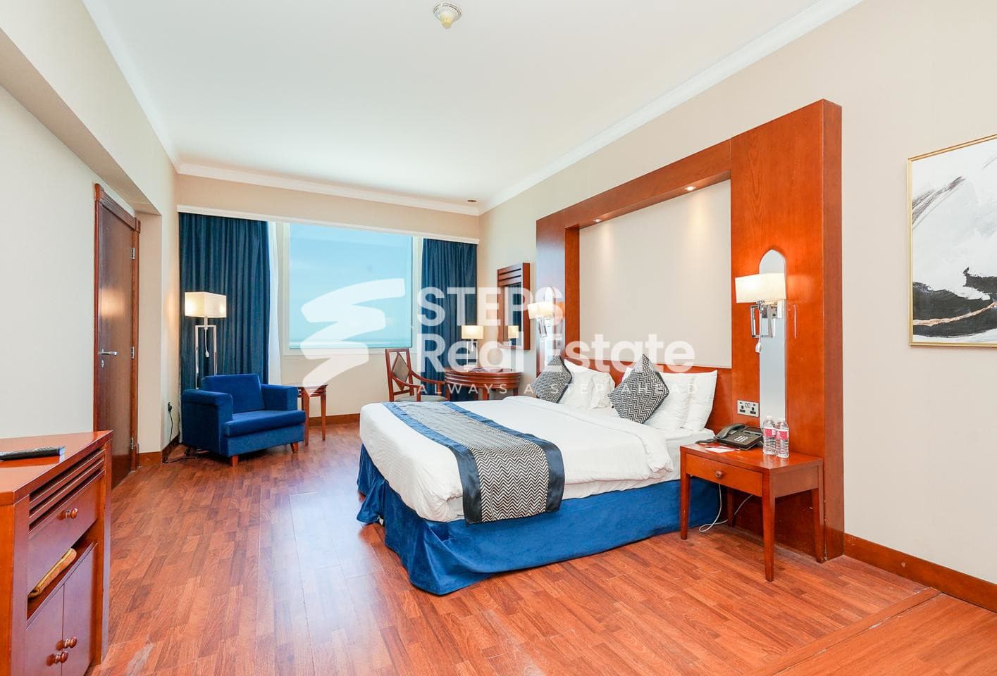 Furnished Flat with Sea & City View in West Bay